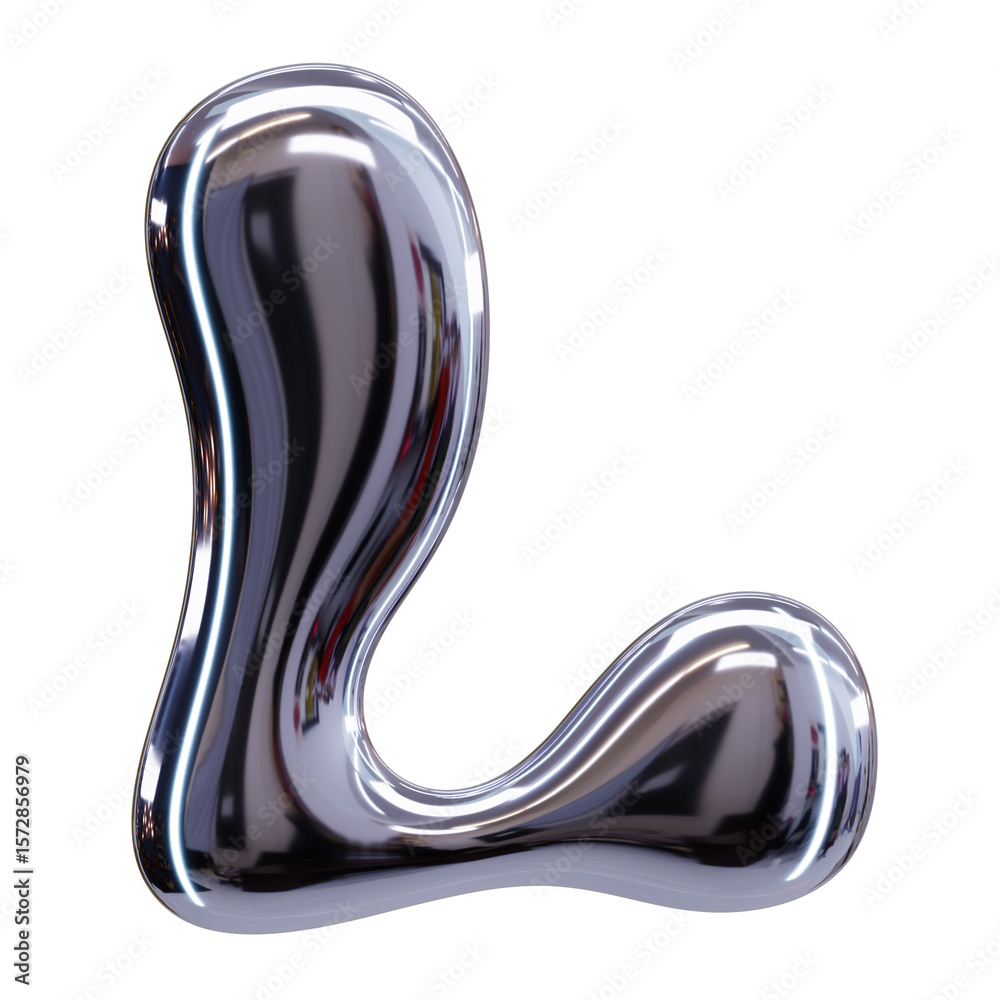 Obraz premium Y2k Chrome Liquid Typography