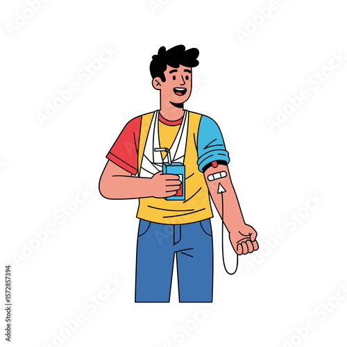 Person receiving blood donation illustration