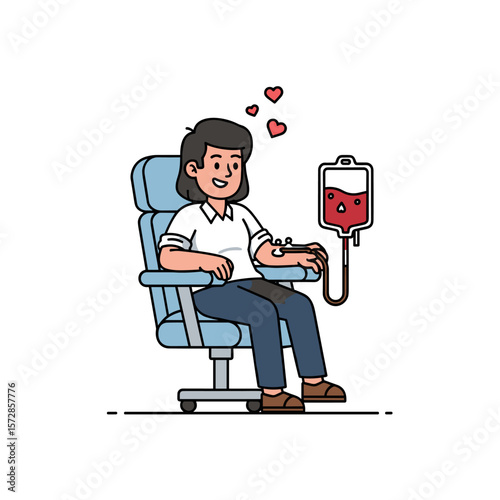 Woman donating blood