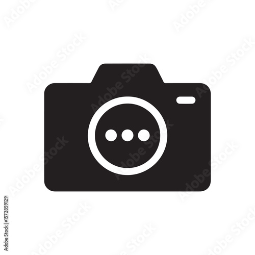Digital Camera Icon silhouette vector illustration on white background