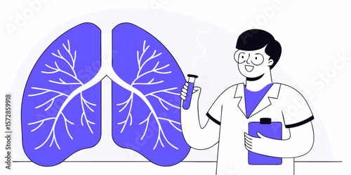 Exploring respiratory health, a visual depiction showcasing lungs research by a scientist for medical, or healthcare concepts and projects.