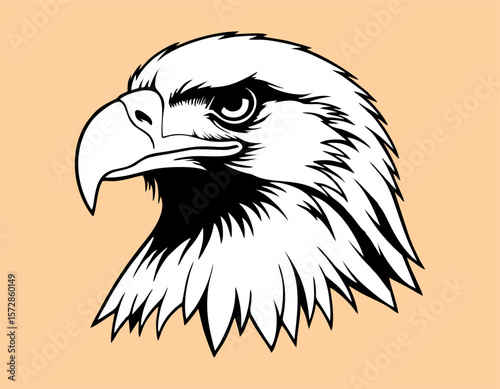 head eagle mono color vector design on solid background