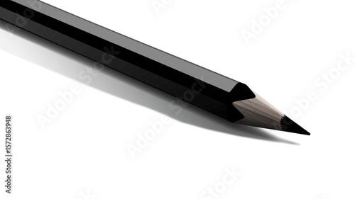 A black pencil graphic lends itself to educational materials, school supply designs, and creative drawing concepts on a light backdrop.