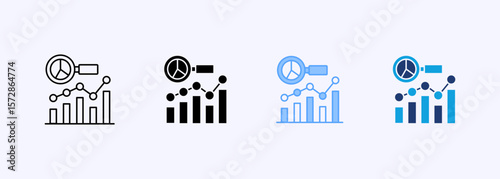 Data Analytics Icon Set Multiple Style Collection