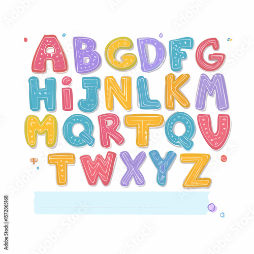 Vector set of colorful ransom note letters. Hand drawn doodle alphabet in 90s style. Cute font for collage, scrapbook design. Y2k funky stickers