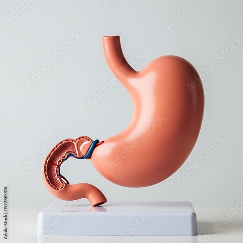 Anatomical Model of Human Stomach with Duodenum Displayed