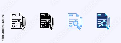 Research Icon Set Multiple Style Collection