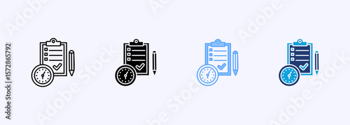Project Deadline Icon Set Multiple Style Collection