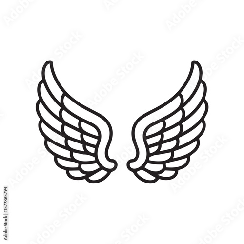 A pair of elegant, stylized wings stretches gracefully, evoking a sense of freedom and flight