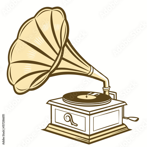 old gramophone isolated