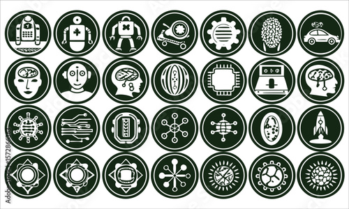 Robotic and technological icons technology robotics