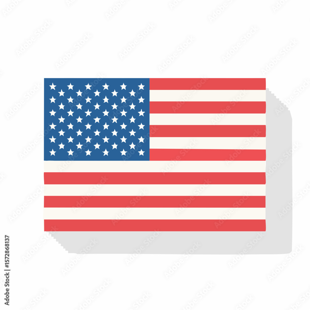 Obraz premium American Flag Emblem: Illustrative rendition of the American flag. Showcasing the stars and stripes as a patriotic emblem of the nation. 