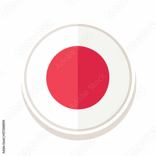Japan National Flag Symbol: This vector art presents a simple representation of the Japanese flag, the emblem of the "Land of the Rising Sun.