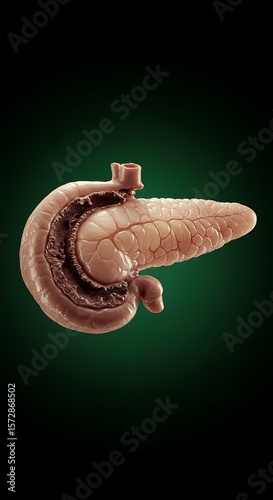 Detailed Pancreas and Duodenum Anatomy Illustration