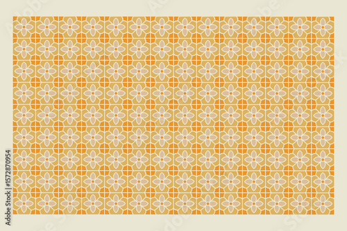 A seamless vector pattern in gradient yellow tiles, ideal for sunny wallpaper visuals, artistic flooring textures, or warm-toned wall decoration projects.

