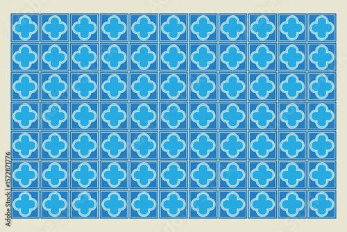 A seamless vector tile design in gradient blue tones, suited for flooring textures, wallpaper backgrounds, or stylish interior architectural concepts.

