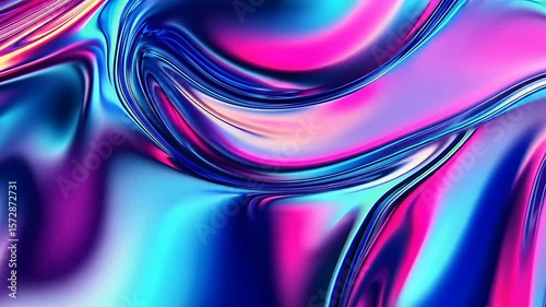 Abstract Swirls of Neon Colors: A Digital Painting