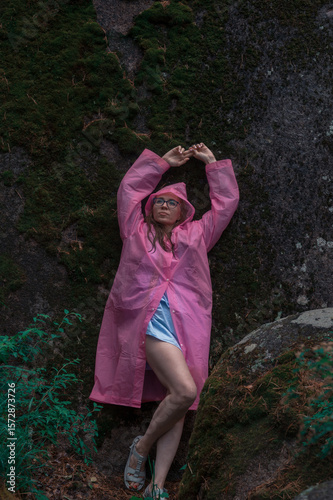 Woman in the raincoat the t...