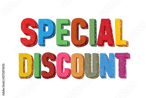 SPECIAL DISCOUNT text on a beautiful background for designers. Promotion, marketing, advertising, sales, clearance sale, price list, offer.
