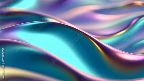 Wallpaper Mural Holographic Fabric Flow Animation - Iridescent Textile with Rainbow Reflections for Fashion Backgrounds, Tech Presentations, and Luxury Brand Content Torontodigital.ca