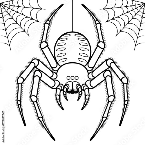 Spider line drawing coloring page
