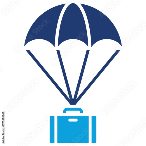 Parachute Flat Blue Icon