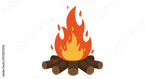 bon fire in the fire vector illustration
