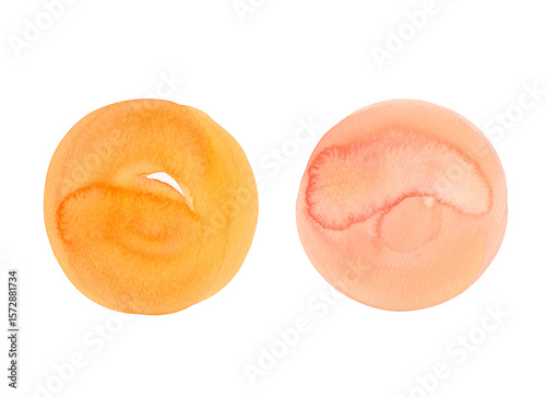 にじみや質感のある手描きの水彩素材