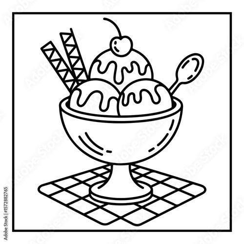 vector illustration of a summer coloring pages