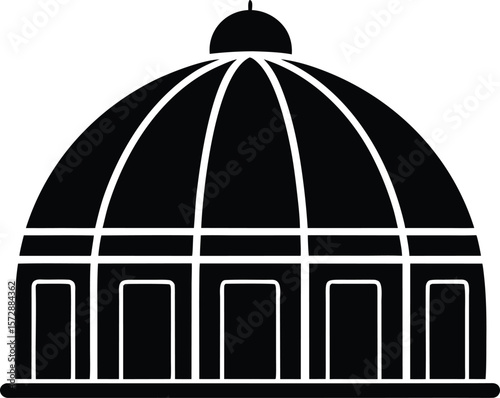 dome icon vector silhouette on transparent background