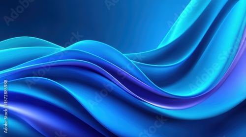 Abstract blue waves flow smoothly across a vibrant background, creating a dynamic and modern digital art composition.