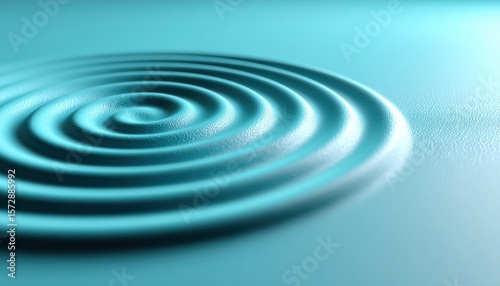 Circular ripples spread across a calm blue water surface, creating a soothing and tranquil visual effect.