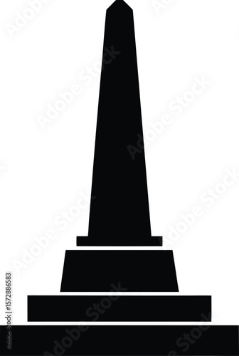 monument icon vector silhouette on transparent background