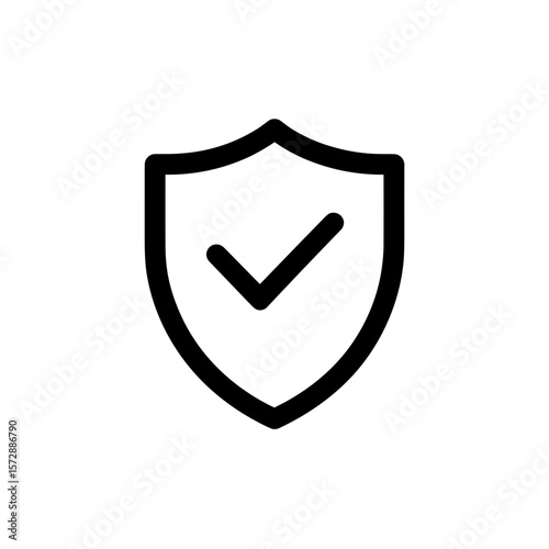 Shield icon with check mark symbolizing security and protection  
