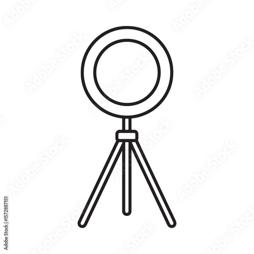 Ring Light with Phone Holder on Tripod | Line Art Vector for Content Creators & Streaming