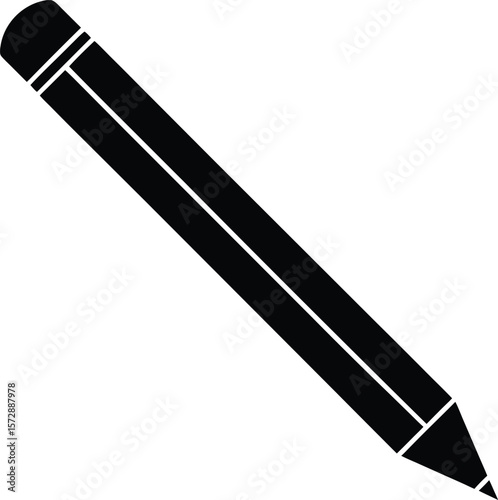 pencil  icon vector silhouette on transparent background