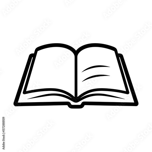 Open book with blank pages on white background  