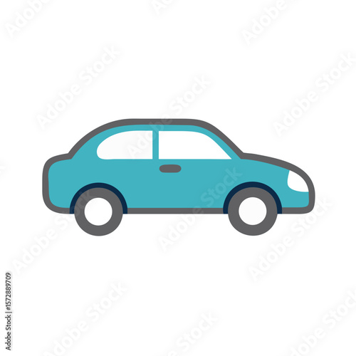 Car Vector Icon – Flat Minimal Design on White Background for Transport, Automotive, and App UI Elements

