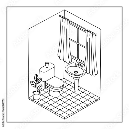vector illustration of a space coloring page isolated