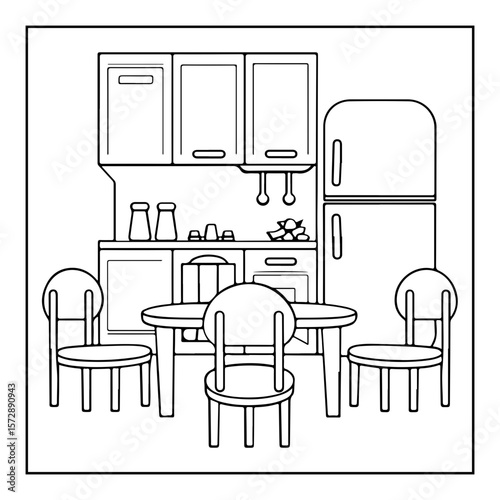 vector illustration of a space coloring page isolated