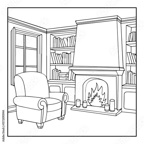 vector illustration of a space coloring page isolated