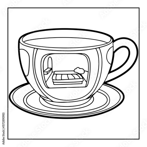 vector illustration of a space coloring page isolated