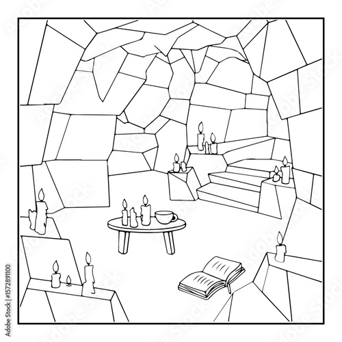 vector illustration of a space coloring page isolated