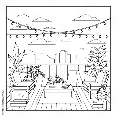 vector illustration of a space coloring page isolated