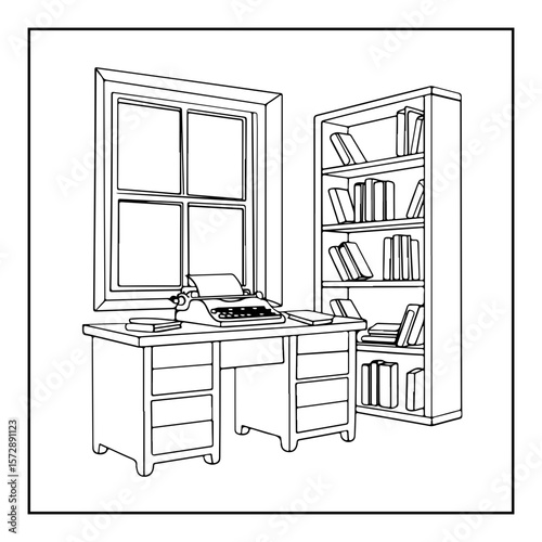 vector illustration of a space coloring page isolated