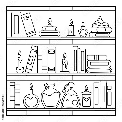 vector illustration of a space coloring page isolated