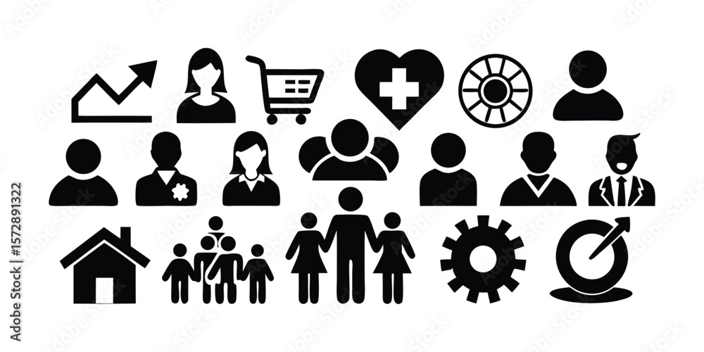 Fototapeta premium family icon set vector