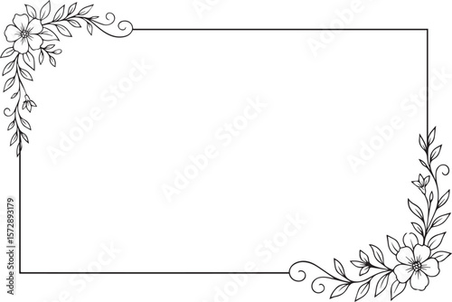 Elegant floral frame and page decoration with intricate botanical elements