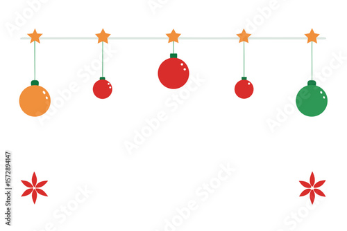 christmas decorations on white background
