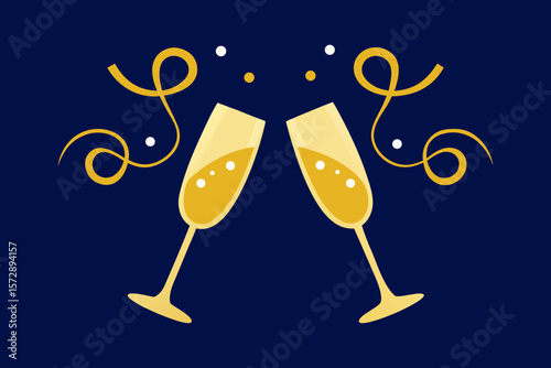 new year background with champagne